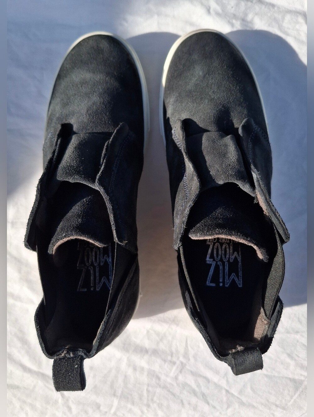 Miz Mooz Black Suede Laurent Sneaker Hybrid Chelsea Boots Size 38 Euro 7.5 US - Picture 6 of 10